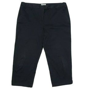 CHARTER CLUB Solid‎ All Black Classic Fit Crop Pants Womens Size 16